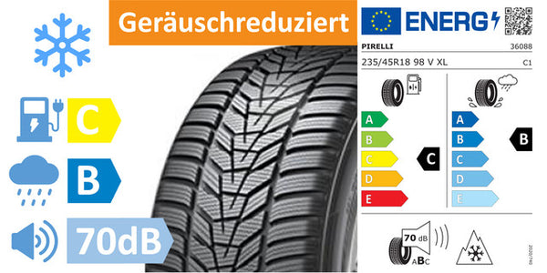 4 x 235/45/R18 Pirelli Winter Sottozero 3 (T0) Pncs XL (C/B/70DB) - TS