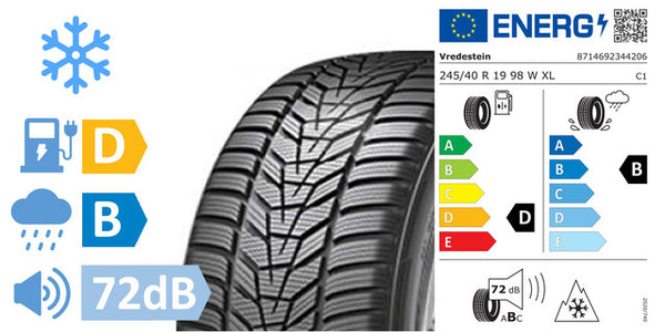 4 x 245/40/R19 Vredestein Wintrac Pro 3PMSF XL M+S (D/B/72DB) - TS