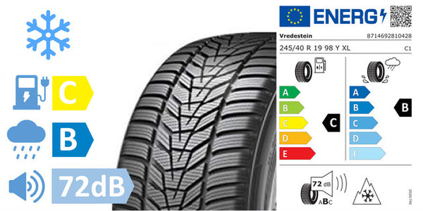 4 x 245/40/R19 Vredestein Quatrac Pro+ XL M+S 3PMSF (C/B/72DB) - TS