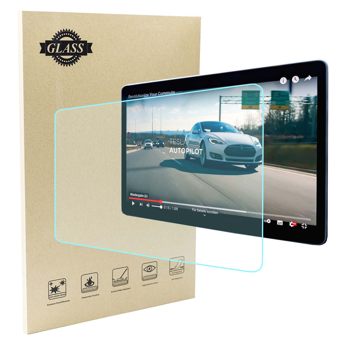 Center Screen - Display Schutzglas Tesla Model 3/Y Juniper + Highland