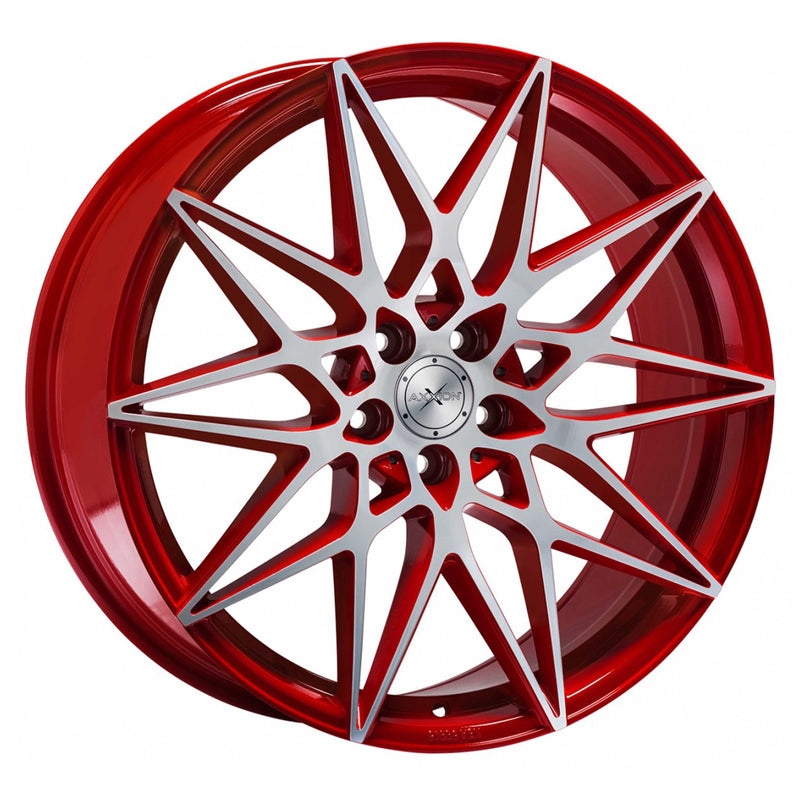 Tesla Model 3 Felgen / Kompletträder - AXXION AX9 kirschrot hochglanzpoliert  in 20 Zoll - Rot