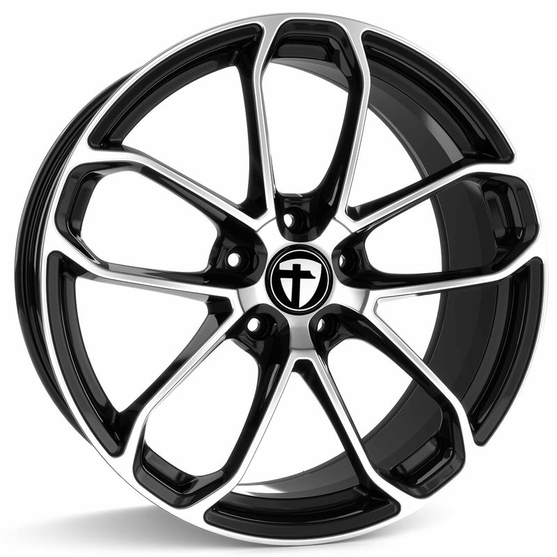 Tesla Model Y Felgen / Kompletträder - Tomason AR2 - Schwarz poliert in 21 Zoll - Schwarz poliert