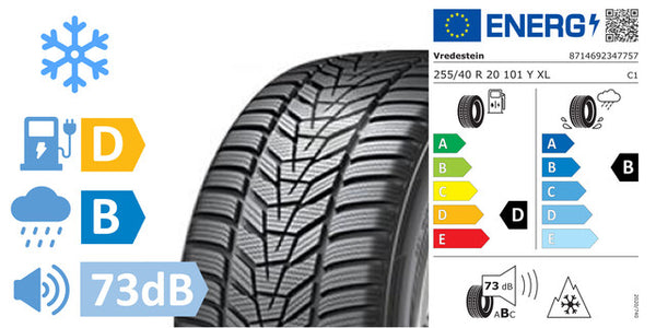 4 x 255/40/R20 Vredestein Quatrac Pro 3PMSF XL (D/B/73DB) - TS