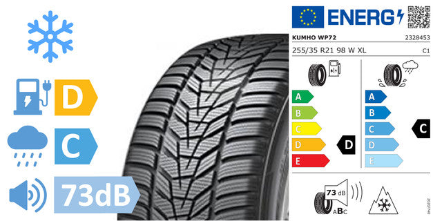 2 x 255/35/R21 KUMHO Wintercraft WP72 (D/C/73DB) - AC