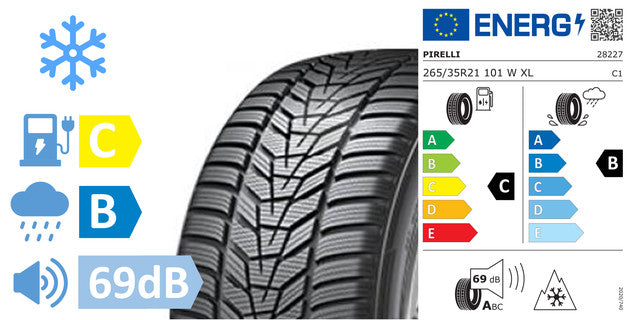4 x 265/35/R21 Pirelli W 270 Sottozero S2 (A7A) XL M+S 3PMSF (C/B/69DB) - TS