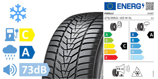 2 x 275/35/R21 Pirelli Winter Sottozero 3 (T0) Pncs Elect XL M+S 3PMSF (C/A/73DB) - TS