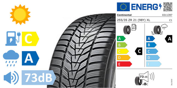 4 x 255/35/R21 CONTINENTAL SPORT CONTACT-7 (C/A/73DB) - IP