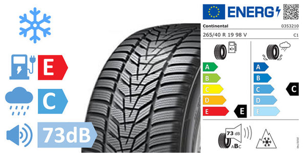 4 x 265/40/R19 Continental TS 830 P 3PMSF FR N0 M+S (E/C/73DB) - TS