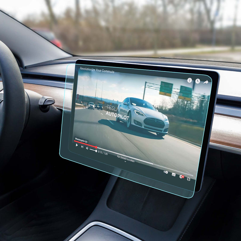 Tesla Model Y und Model 3 Displayschutzfolie matt aus gehärtetem Glas für  Center Screen von Tesvolution