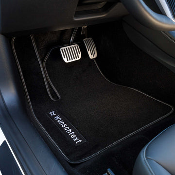 Tesla Model 3 individualisierte Velours Fußmatten mit Wunschtext