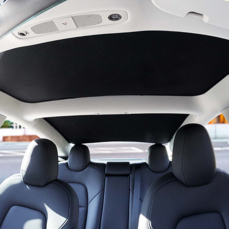Tesla Model 3 Sonnenschutz für Glasdach - Zweiteilig zum Einhängen von  Tesvolution